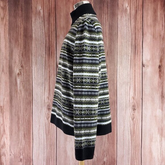 Bogner Fire Ice Mens XL 1/4 Zip Pullover Sweater Fair Isle Aztec Cotton Acrylic - Picture 2 of 11